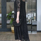 Loose Lace Trim Fashion Long Sleeve Dress