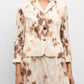 Apricot Printed Loose Jacket Dress Two-Piece Set