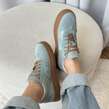 Women's Leather Panel Suede Casual Shoes