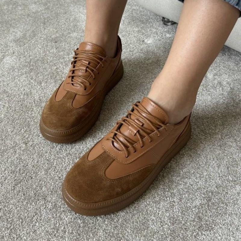 Women's Leather Panel Suede Casual Shoes