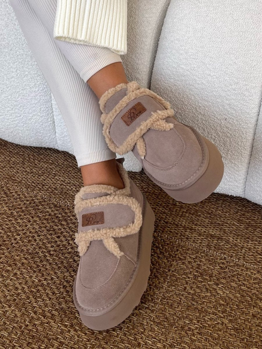 New Autumn and Winter Women's Natural Suede Shoes