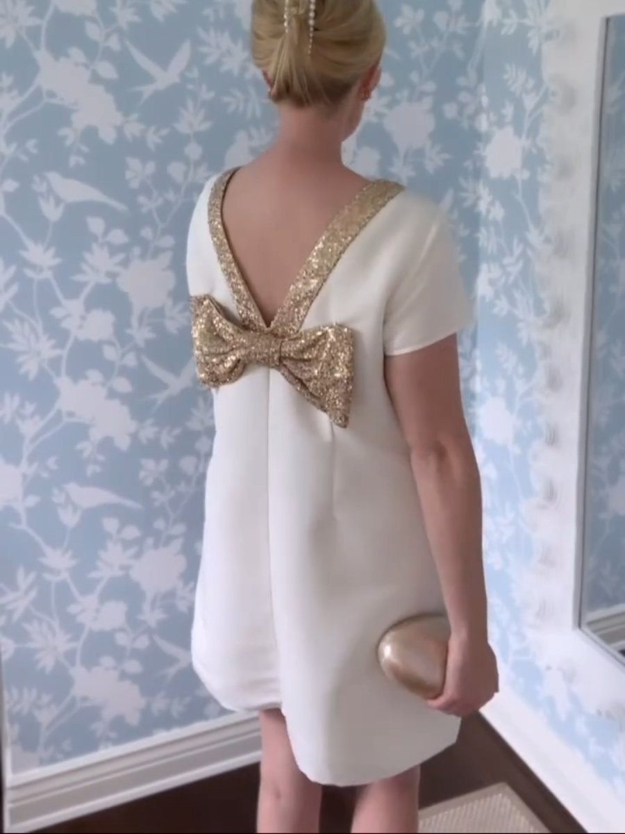 Gold Bow Party Dress