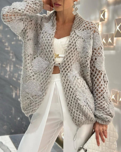 Hand-knitted Openwork Cardigan