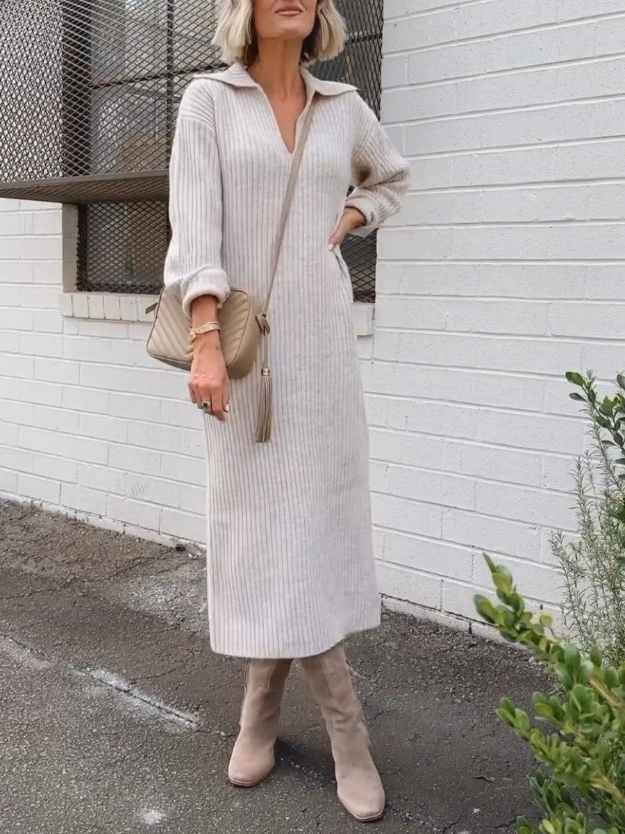 Autumn Knit Sweater Dress