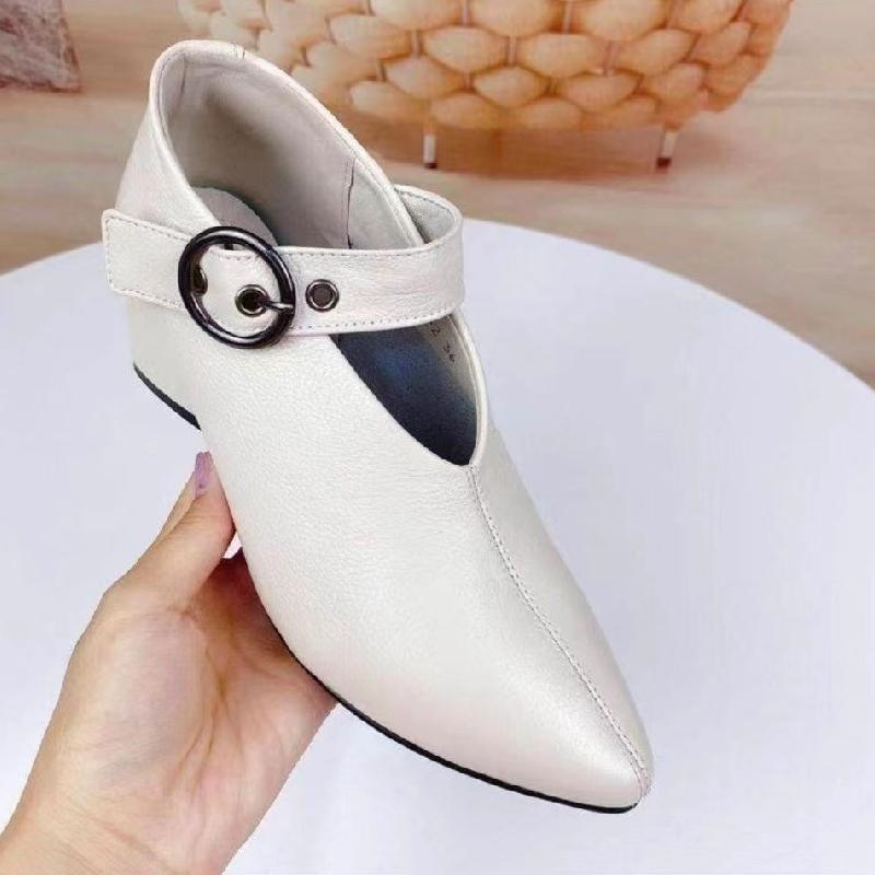 Chunky Heel Deep Pointed Toe Shoes