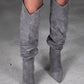 Women's Suede Pleated Slim Boots