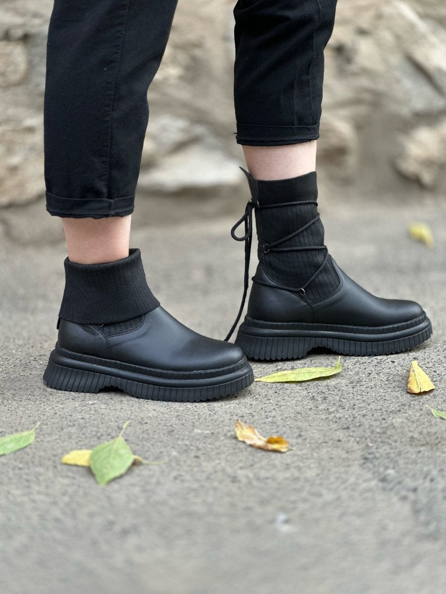 Ladies Lace-up High Top Boots (Two-way Wear)