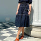 Ruffled Mandarin Collar Midi Dress