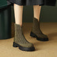 Design style fall and winter padded embroidered knit upper Martin boots