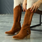 Suede Curly Spotted Nose Boots