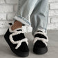 Velcro Striped Plush Sneakers