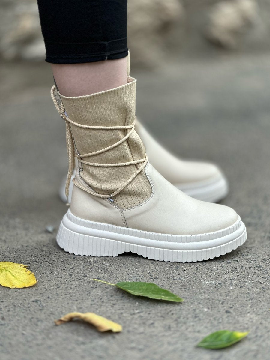 Ladies Lace-up High Top Boots (Two-way Wear)