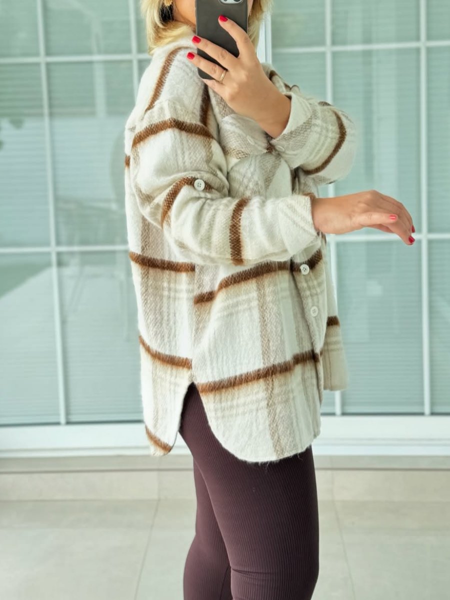 Cashmere Striped Thick Warm Jacket