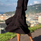 Long-Sleeved Black Loose Dress