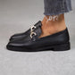 Double Buckle Suede Low Top Loafers One Foot Stirrups