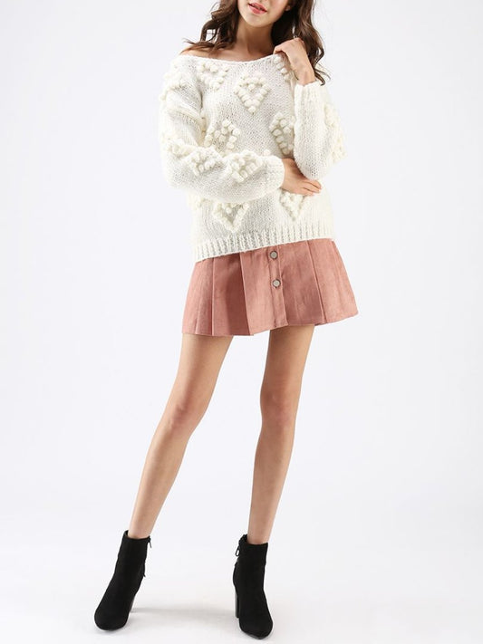 Knit Your Love V-Neck Sweater In White