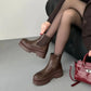 Women's Autumn Leather Thick-soled Boots