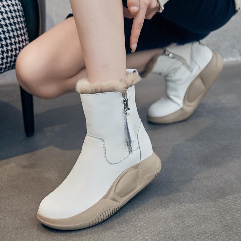 Women's Winter Zipper Round Toe Plush Orthopedic Boots