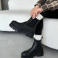 Women's Autumn Leather Thick-soled Boots