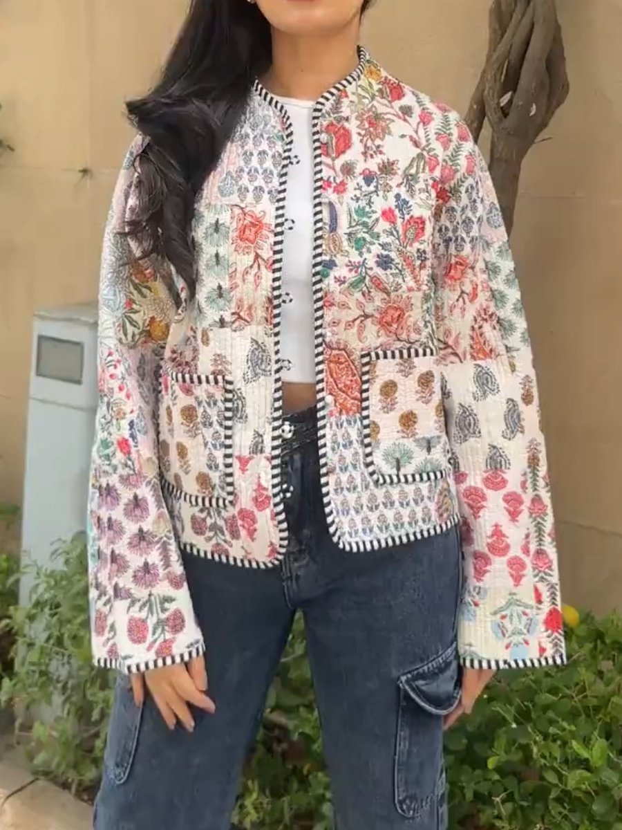 Street Style Cotton Floral Bohemian Jacket