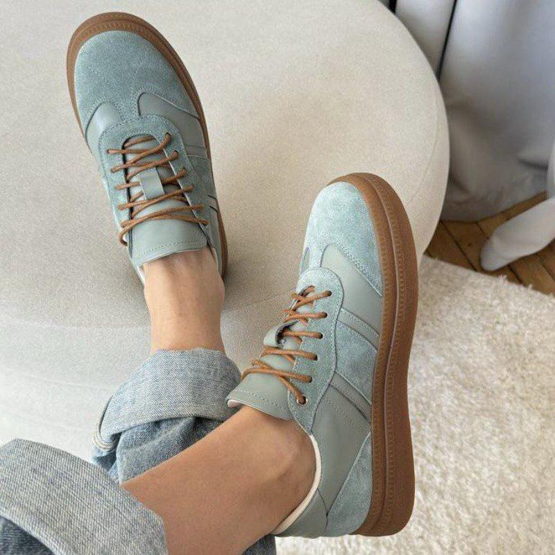 Women's Leather Panel Suede Casual Shoes