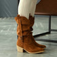 Suede Curly Spotted Nose Boots