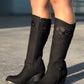 Printed Vintage Chunky Heel Cowgirl Boots