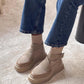 Women's Knit Strap Flat Sneaker Boots