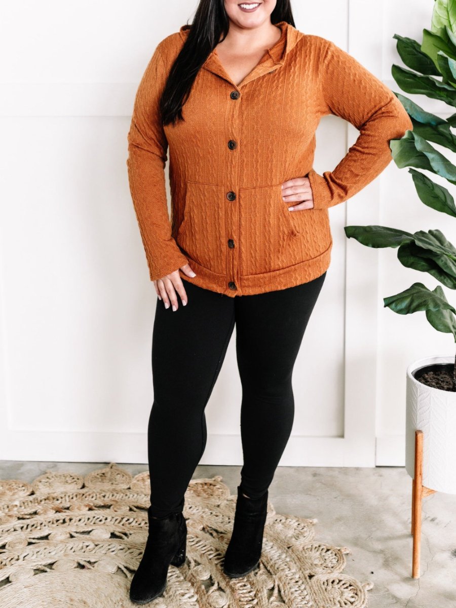 Cable Knit Hooded Cardigan