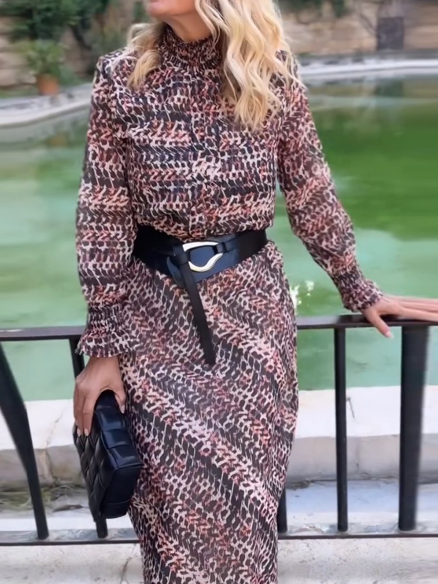 Floral Loose Casual Long-Sleeved Dress