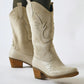 Suede Detailed Embroidered Pointed Toe Western Boots