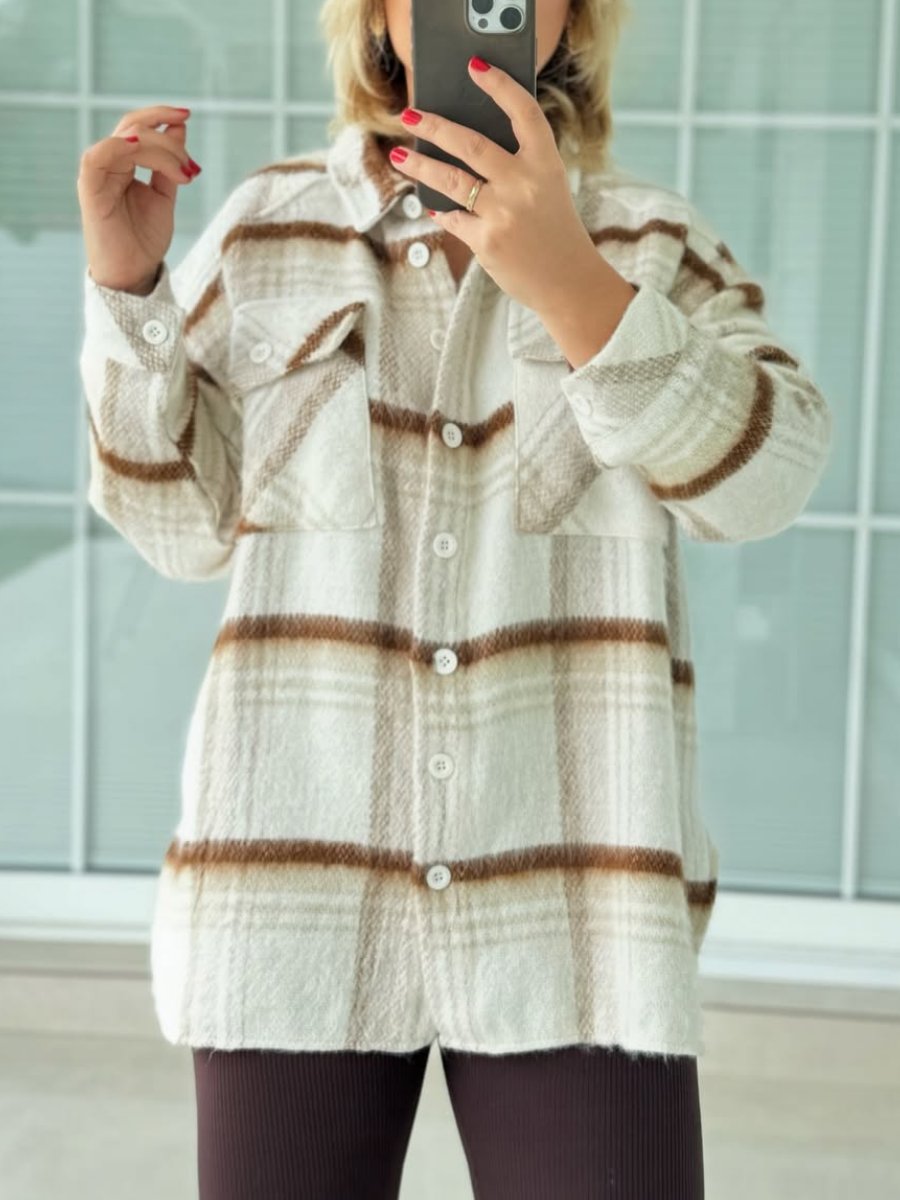 Cashmere Striped Thick Warm Jacket