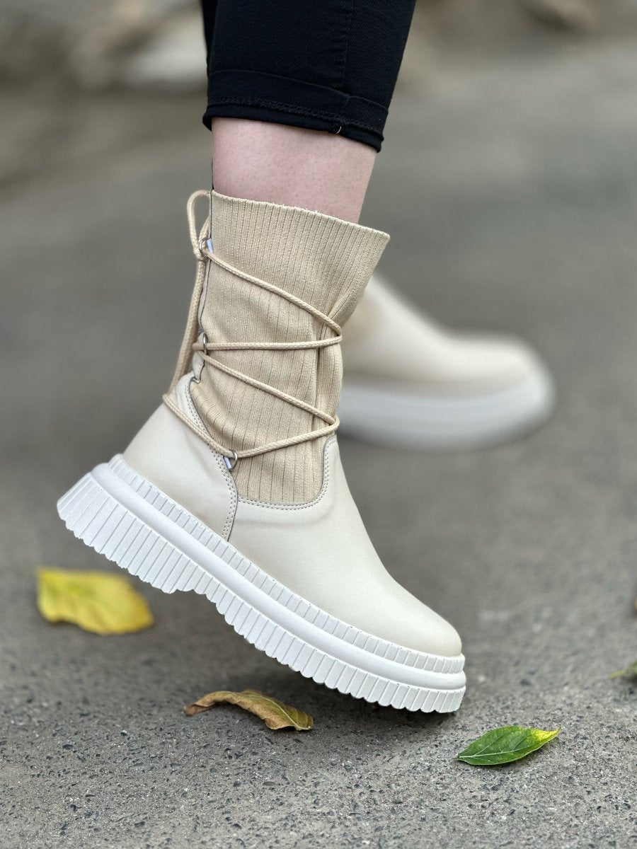 Ladies Lace-up High Top Boots (Two-way Wear)