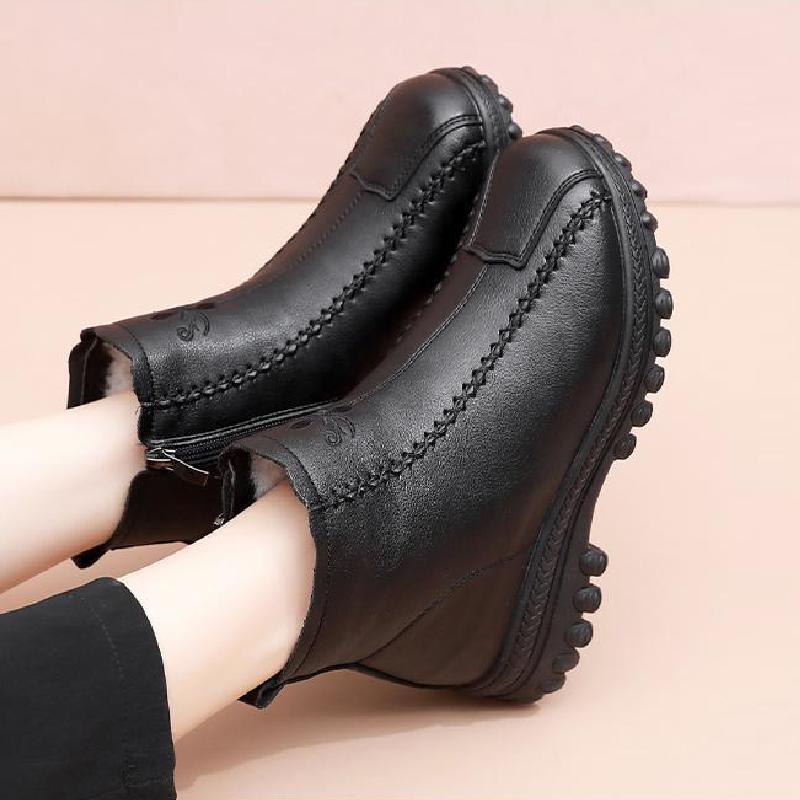 Women's Winter Thick Wool Leather Ankle Boots