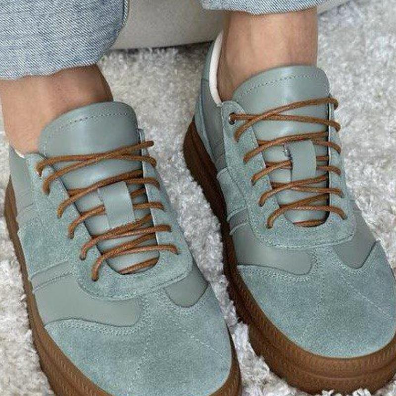 Women's Leather Panel Suede Casual Shoes