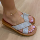 Embellished Cross Strap Sandals