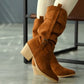 Suede Curly Spotted Nose Boots