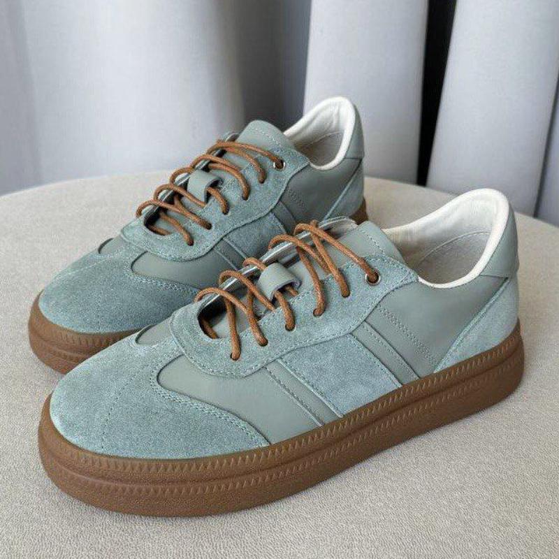 Women's Leather Panel Suede Casual Shoes