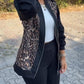 Fashion Slim Fit Elegant Leopard Print Coat