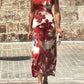 Slim Fit Printed Maxi Dress