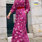 Elegant Floral V-neck Waist Dress