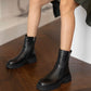 Women's Black Double Zip Leather Boots