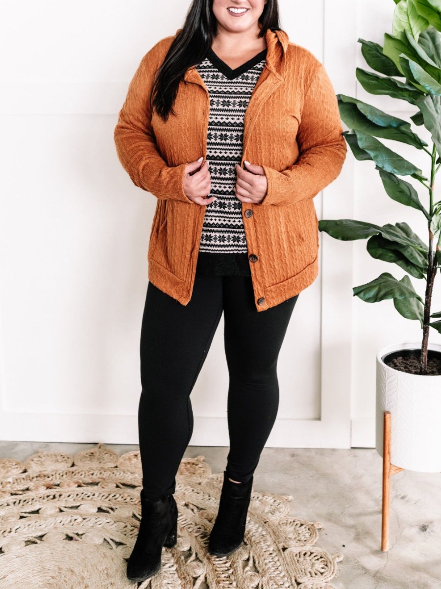 Cable Knit Hooded Cardigan