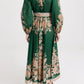 Fall Green Printed Long Sleeve Dress