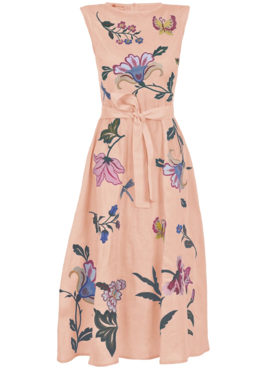 Floral Embroidered Midi Dress