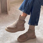 Women's Knit Strap Flat Sneaker Boots