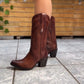 Women's Handmade Cowhide Chunky Heel Cowgirl Boots