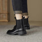 Exquisite Metal Accessories Round Toe Chelsea Women's Boots