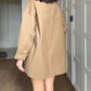 Women's Leather Collar Midi Jacket