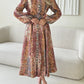 Premium Long Sleeve Elegant Print Dress